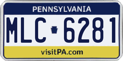 PA license plate MLC6281