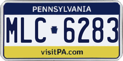 PA license plate MLC6283