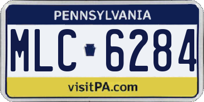 PA license plate MLC6284