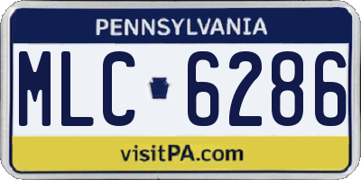 PA license plate MLC6286