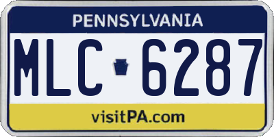 PA license plate MLC6287