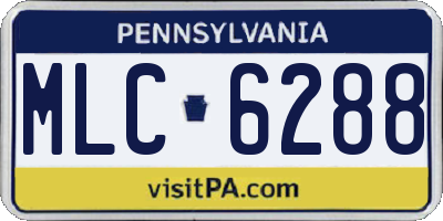 PA license plate MLC6288