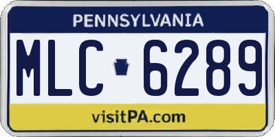 PA license plate MLC6289