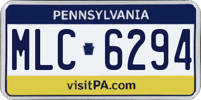 PA license plate MLC6294