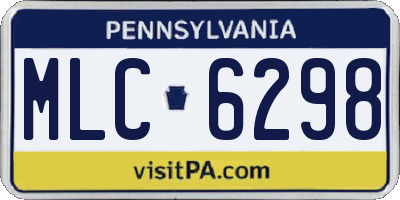 PA license plate MLC6298
