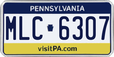 PA license plate MLC6307