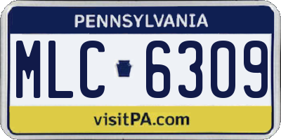 PA license plate MLC6309