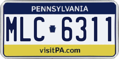 PA license plate MLC6311