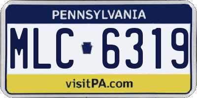 PA license plate MLC6319