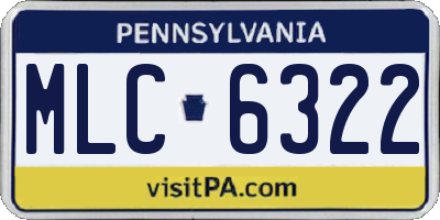 PA license plate MLC6322