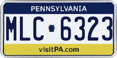 PA license plate MLC6323