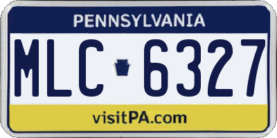 PA license plate MLC6327
