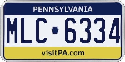 PA license plate MLC6334