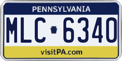 PA license plate MLC6340