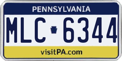 PA license plate MLC6344