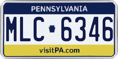 PA license plate MLC6346