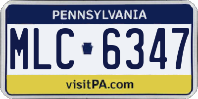 PA license plate MLC6347