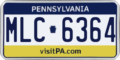 PA license plate MLC6364