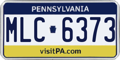 PA license plate MLC6373