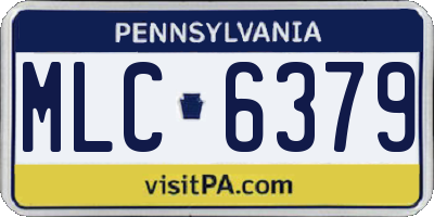 PA license plate MLC6379
