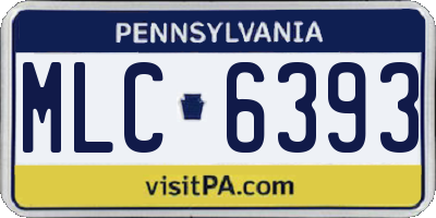 PA license plate MLC6393