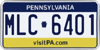 PA license plate MLC6401