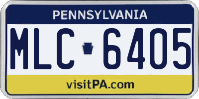 PA license plate MLC6405