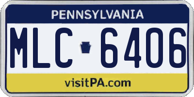 PA license plate MLC6406