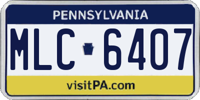 PA license plate MLC6407