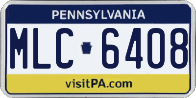 PA license plate MLC6408