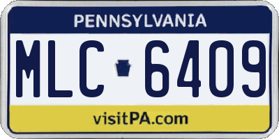 PA license plate MLC6409