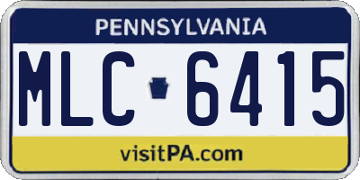 PA license plate MLC6415