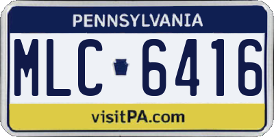 PA license plate MLC6416
