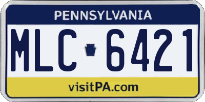 PA license plate MLC6421