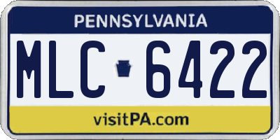 PA license plate MLC6422
