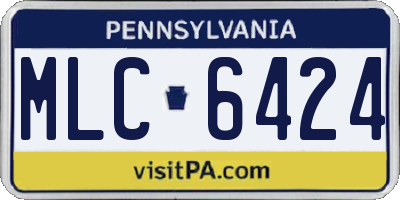 PA license plate MLC6424