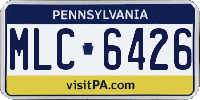 PA license plate MLC6426
