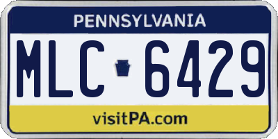 PA license plate MLC6429