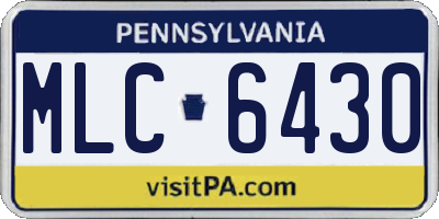 PA license plate MLC6430
