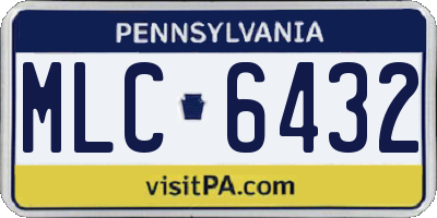 PA license plate MLC6432
