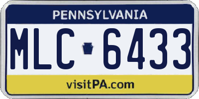 PA license plate MLC6433