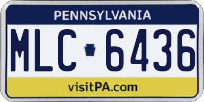 PA license plate MLC6436