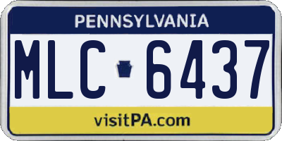 PA license plate MLC6437