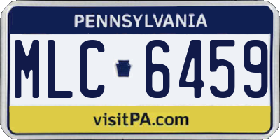 PA license plate MLC6459