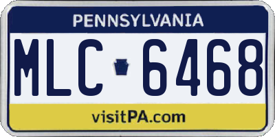 PA license plate MLC6468