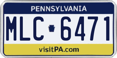 PA license plate MLC6471