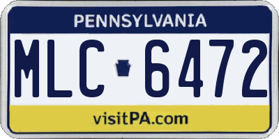 PA license plate MLC6472