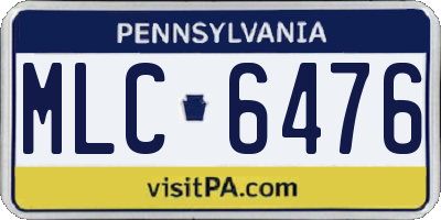PA license plate MLC6476