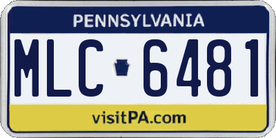 PA license plate MLC6481