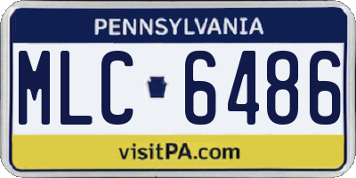PA license plate MLC6486